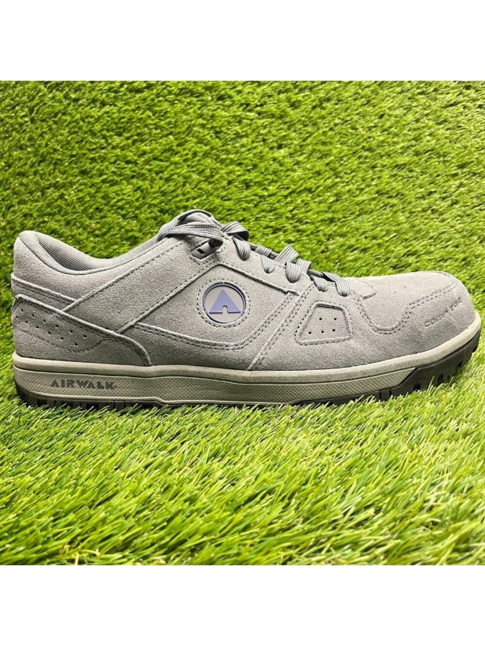 Airwalk Mongo Mens Size 13 Gray Suede Composite Toe Safety Work Shoes Sneakers